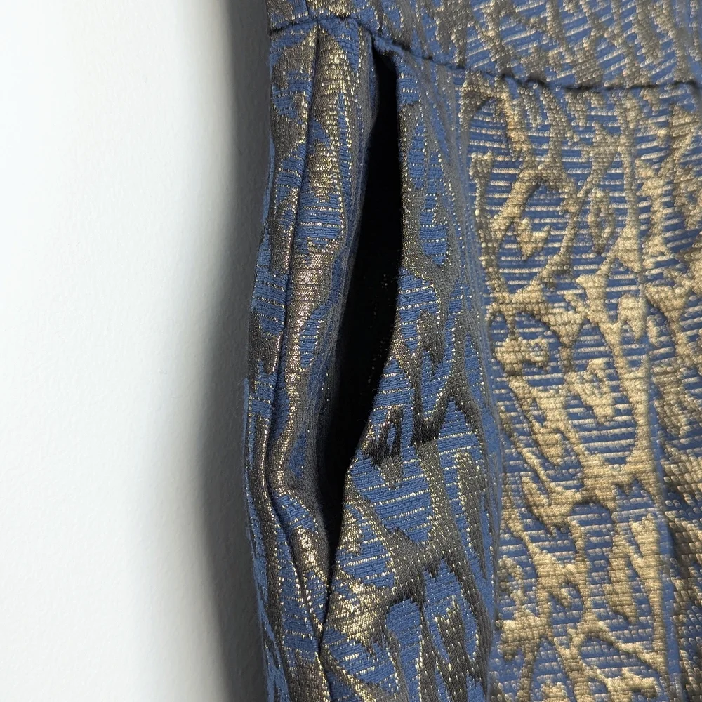 Vince Camuto Metallic Leopard Print Jaquard Fit And Flare Dress sz 12 - Picture 5 of 11
